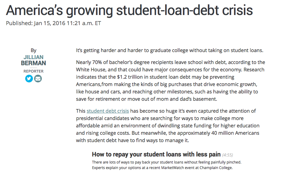 America’s growing student-loan-debt crisis